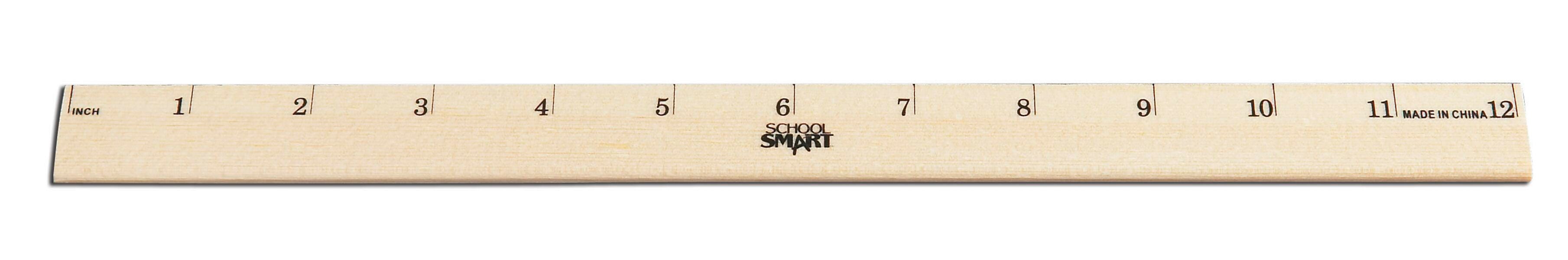 School Smart Wood Ruler, Single Beveled Plain Edge, 12 Inches, Scaled in 1 Inch Increments 081894